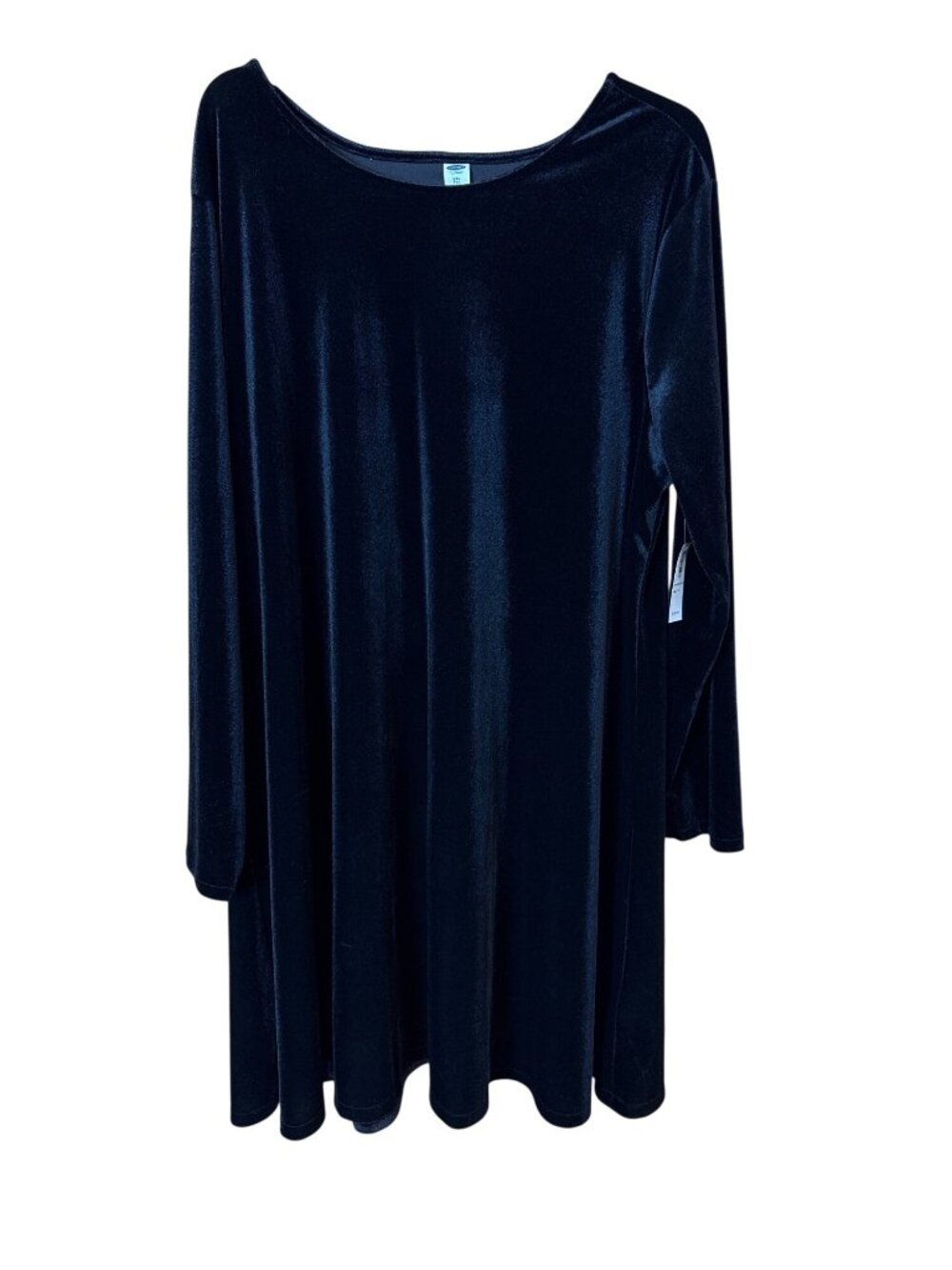 NWT Old Navy Black Velvet Swing Dress XXL Long Sleeve Loose Fit